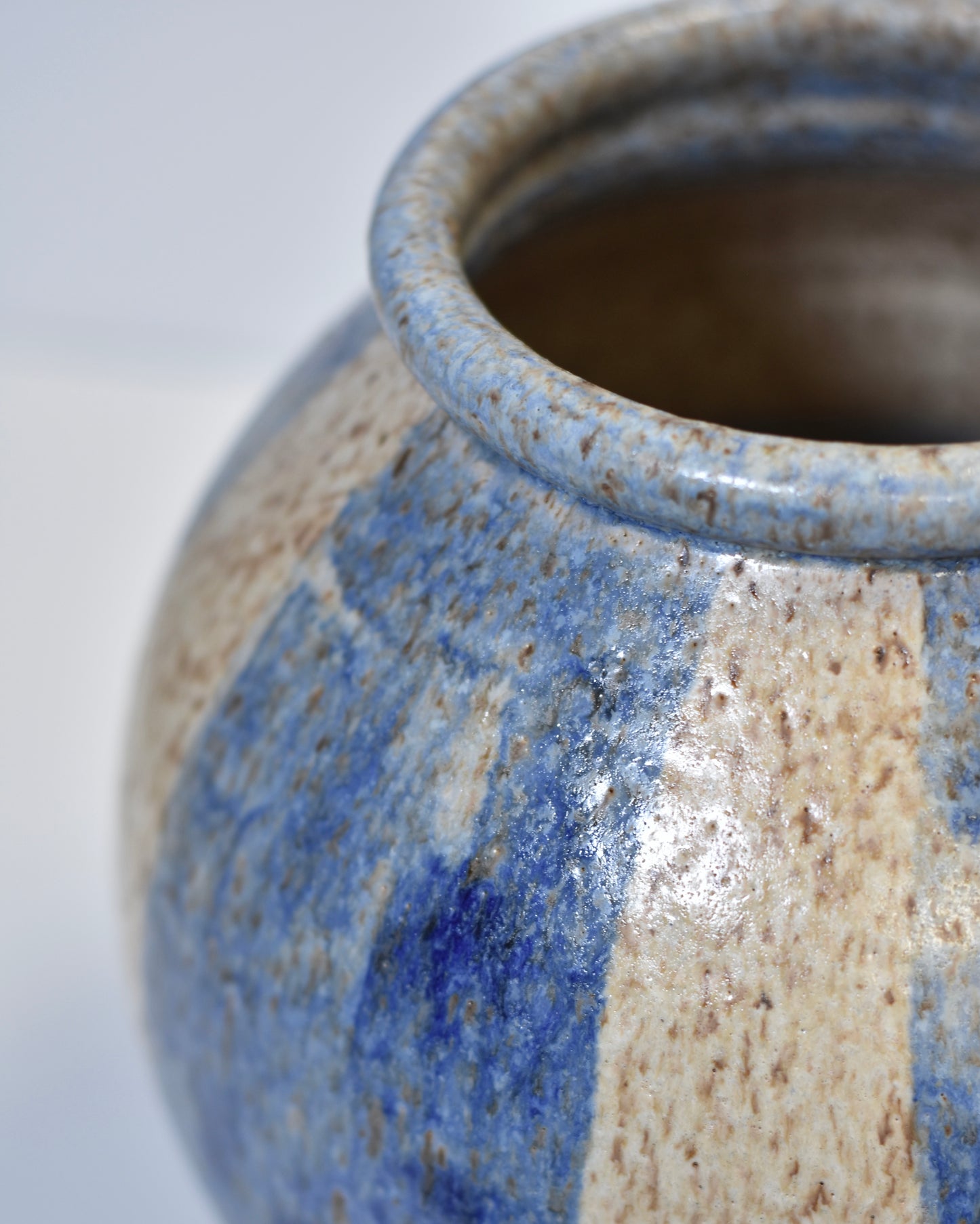 Striped Large Round Vase