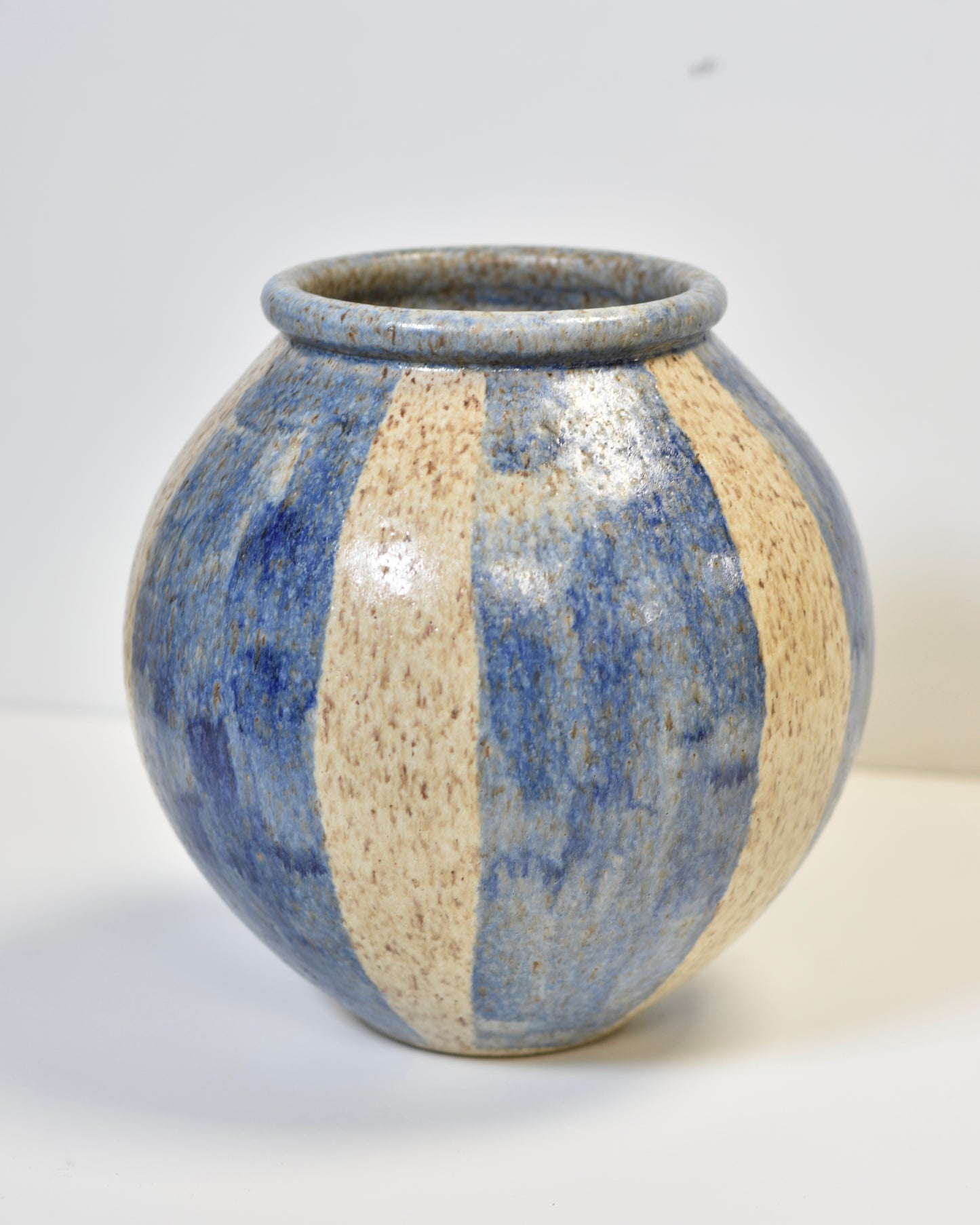 Striped Large Round Vase