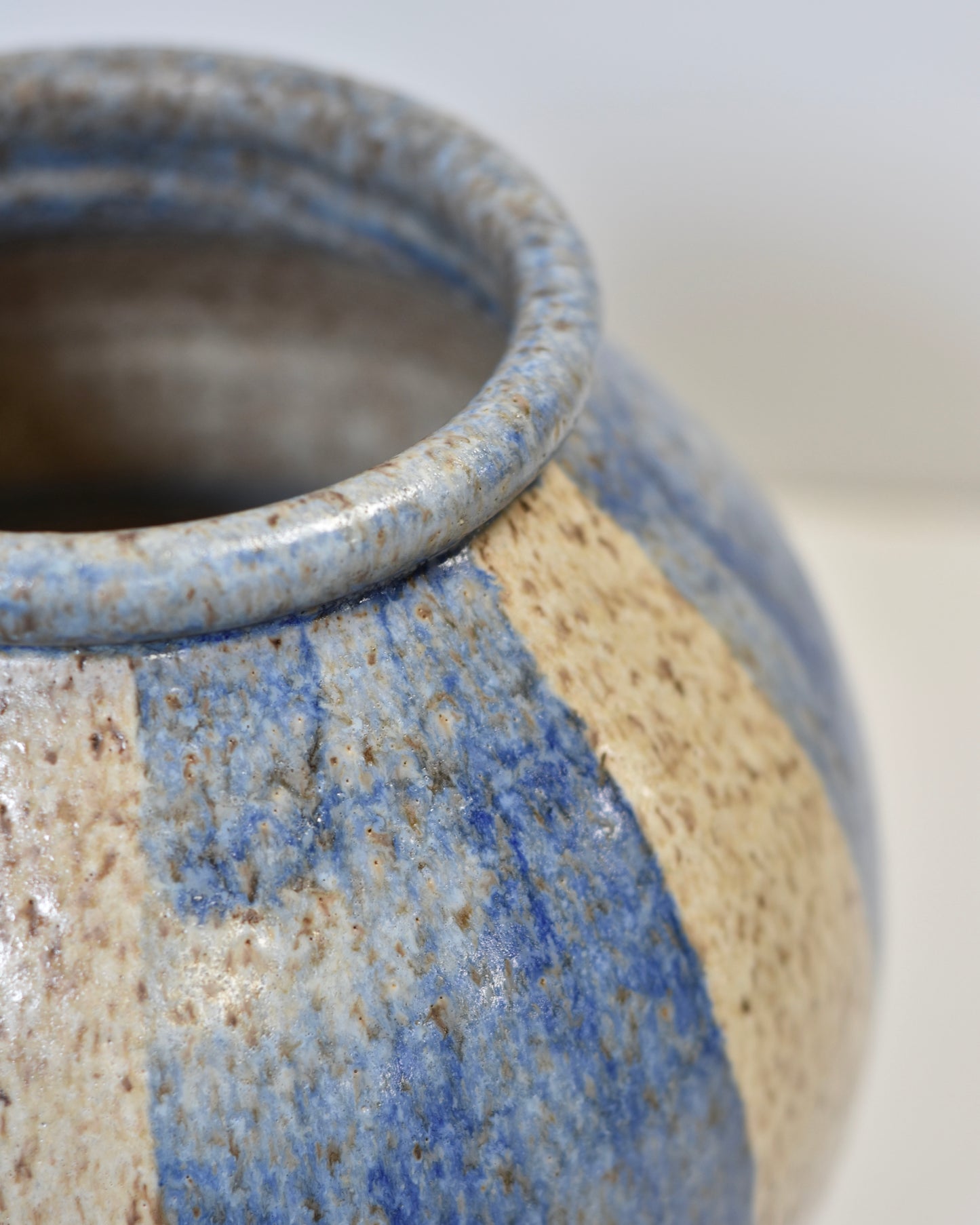 Striped Large Round Vase